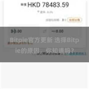 Bitpie官方更新 选择Bitpie的原因，你知道吗？