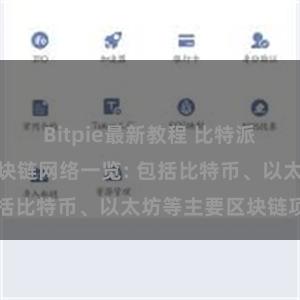 Bitpie最新教程 比特派钱包支持的区块链网络一览: 包括比特币、以太坊等主要区块链项目