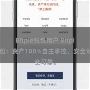 Bitpie钱包用户 Bitpie钱包：资产100%自主掌控，安全可靠。