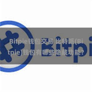 Bitpie钱包交易 比特派(Bitpie)钱包有哪些隐藏功能？