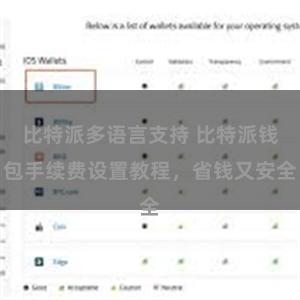 比特派多语言支持 比特派钱包手续费设置教程，省钱又安全